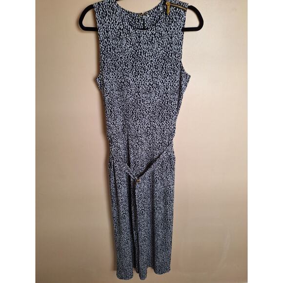 Michael Kors Womans Sz S Black White Abstract Print Belted‎ Wide Leg Jersey... - Picture 1 of 13